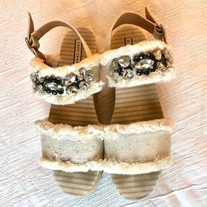 Zara Jewel Espadrille Platform Sandals